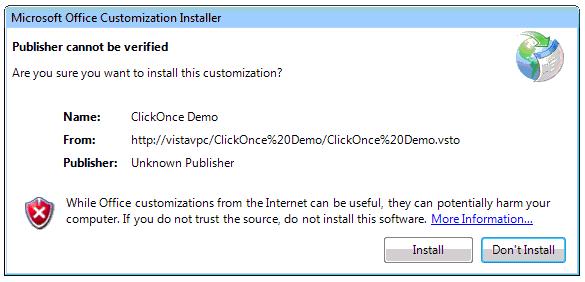 Installer prompting for a trust decision