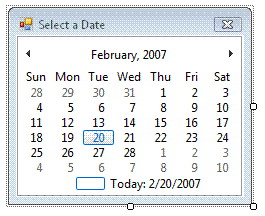 A simple Windows form to select a date