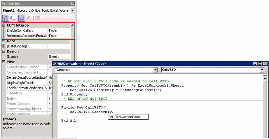 VBA interoperability with Visual Studio