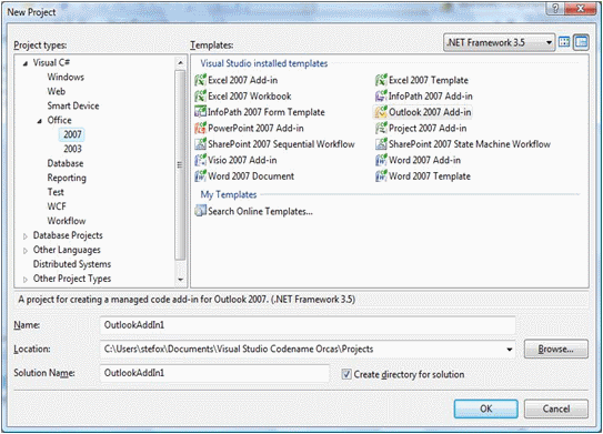 New project templates in Visual Studio 2008