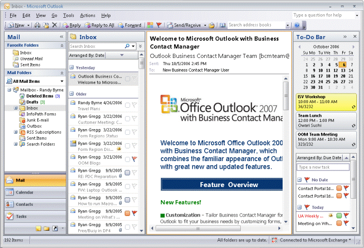 Outlook Explorer window