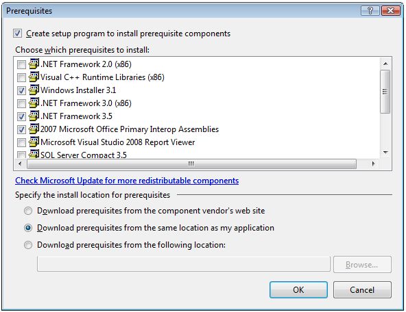 Prerequisites Dialog Box