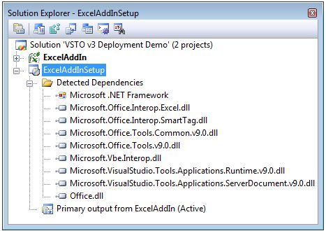 ExcelAddInSetup Dependencies