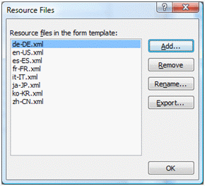 Adding localization resource files