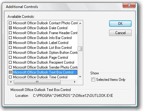 Selecting region controls in the Control Toolbox
