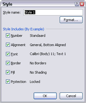 Styles dialog box in Excel 2007