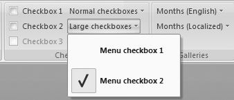 A large check box in a menu