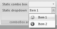 A drop-down control with two items