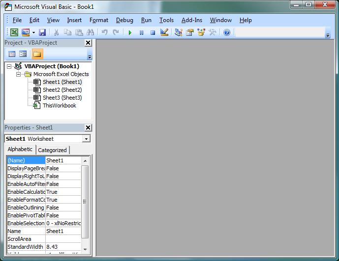 Visual Basic Editor window