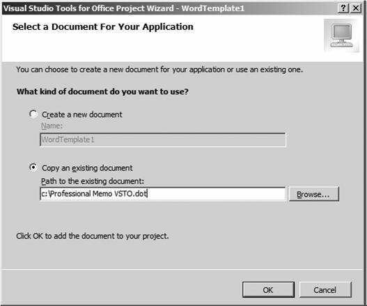 Using an existing document template