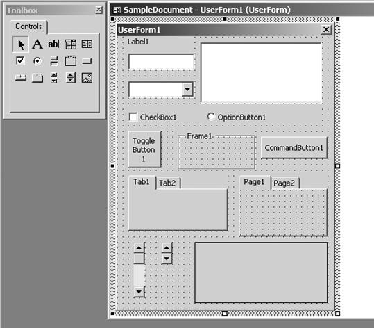 UserForm with all the default ActiveX controls