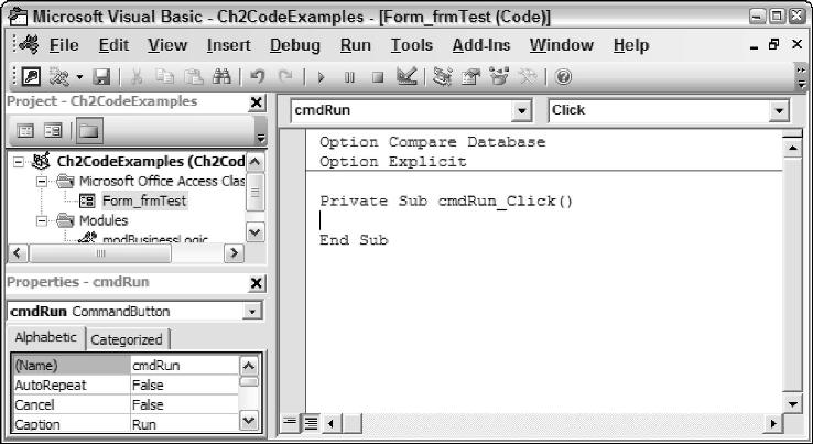 New procedure in the Visual Basic Editor