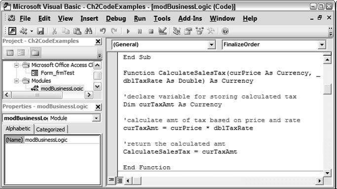 Added function in the Visual Basic Editor window