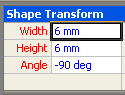 Width cell selected in ShapeSheet window