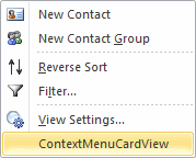 Extending the context menu in a card view