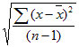 Equation for the StDev_S method