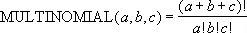 Equation for MultiNomial method
