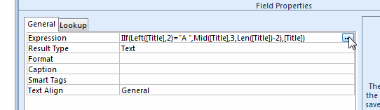 Click the Builder button to modify the expression