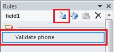 Copy button in the Rules task pane