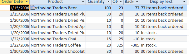 Calculated field in the query