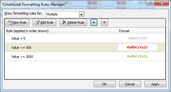 Dialog box with additional rule