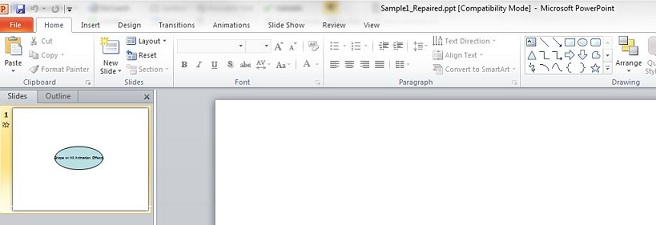 PowerPoint file in normal view