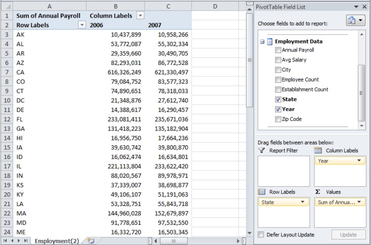 Workbook reusing data