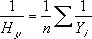 Equation for the harmonic mean