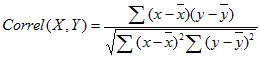Equation for the correlation coefficient