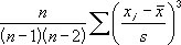 Equation for skewness