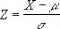 Equation for the normalized value