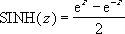 Formula for the hyperbolic sine