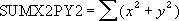 Equation for the sum of the sum of squares