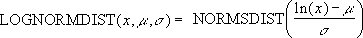 Equation for the lognormal cumulative distribution