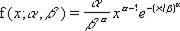 Equation for the Weibull probability density
