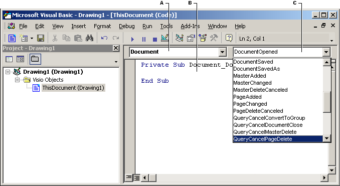 The ThisDocument code window