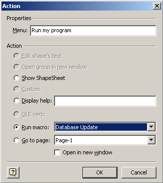 Action dialog box