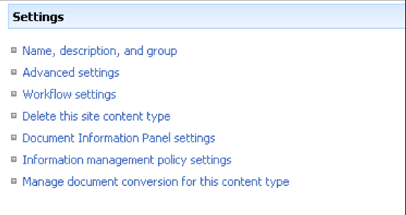 Setting up a content type for document conversion