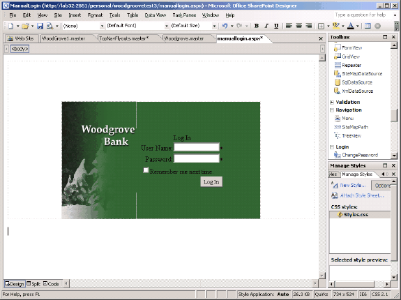 Logon page for Woodgrove in SharePoint Server