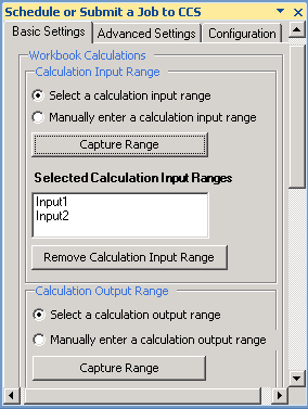 Selected range captured with Capture Range button