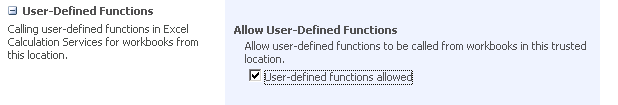 Selecting user-defined functions allowed