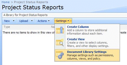 Document library settings