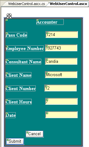 Interface for the Accounter application