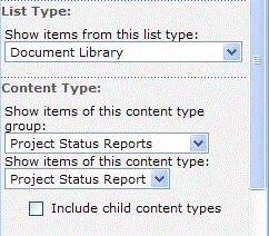 Set list type and content type properties
