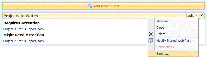 Export Web Part