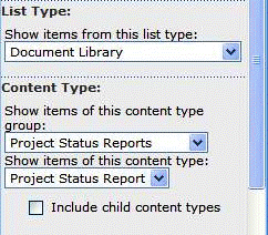 Set list type and content type properties