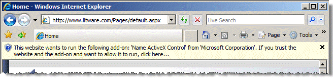 Installation of Name ActiveX control