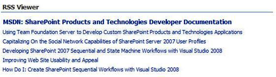 Feed reader on a SharePoint site