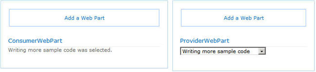 Change in the Provider Web Part is reflected