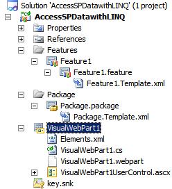 AccessSPDatawithLINQ project in Solution Explorer